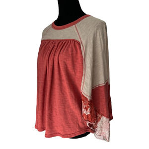 We The Free Free People Coral Dolman Patchwork Top Size L